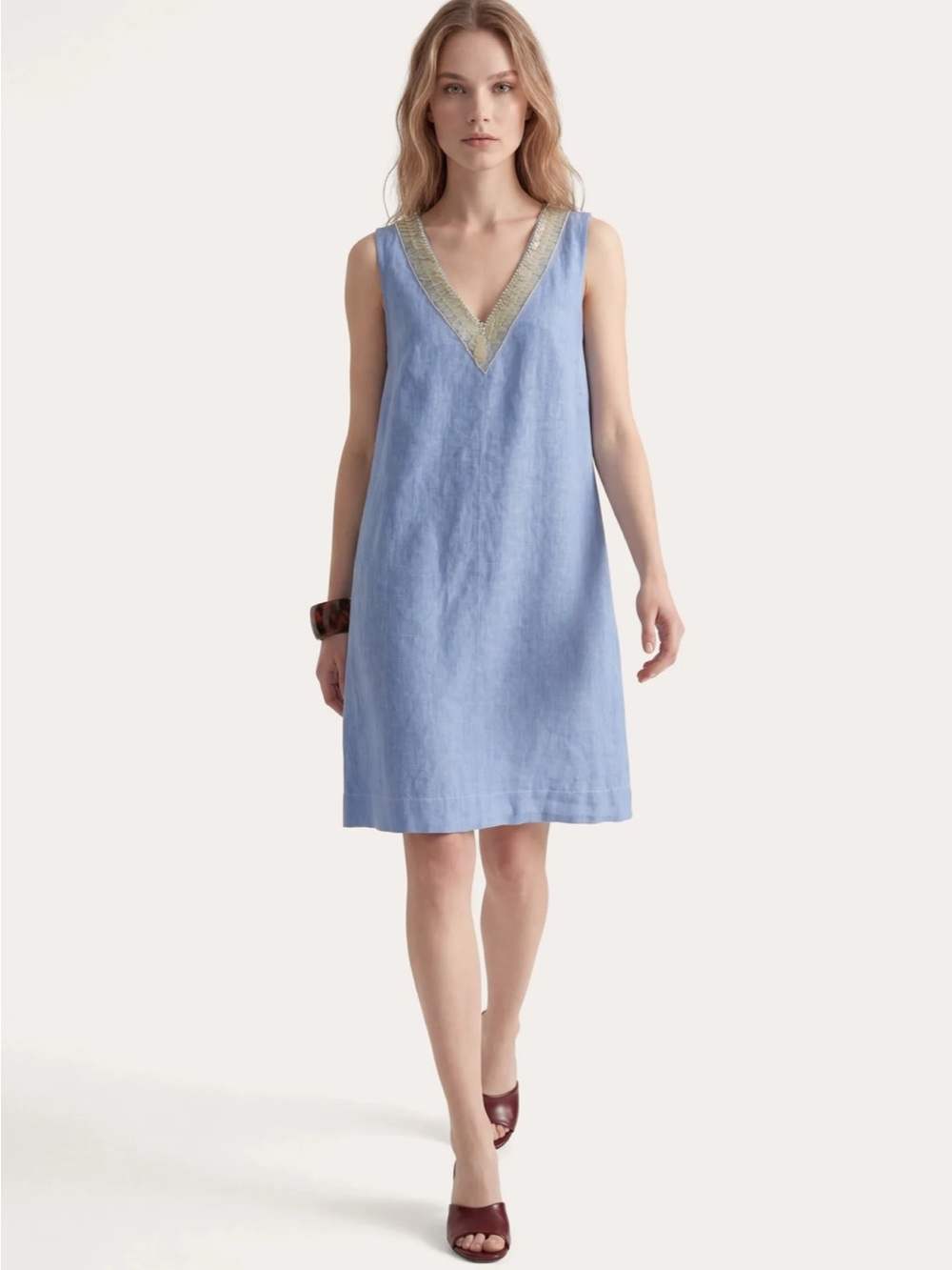 Absolutely stunning  new 💯 %linen hight quality brand name made in Italy dress L